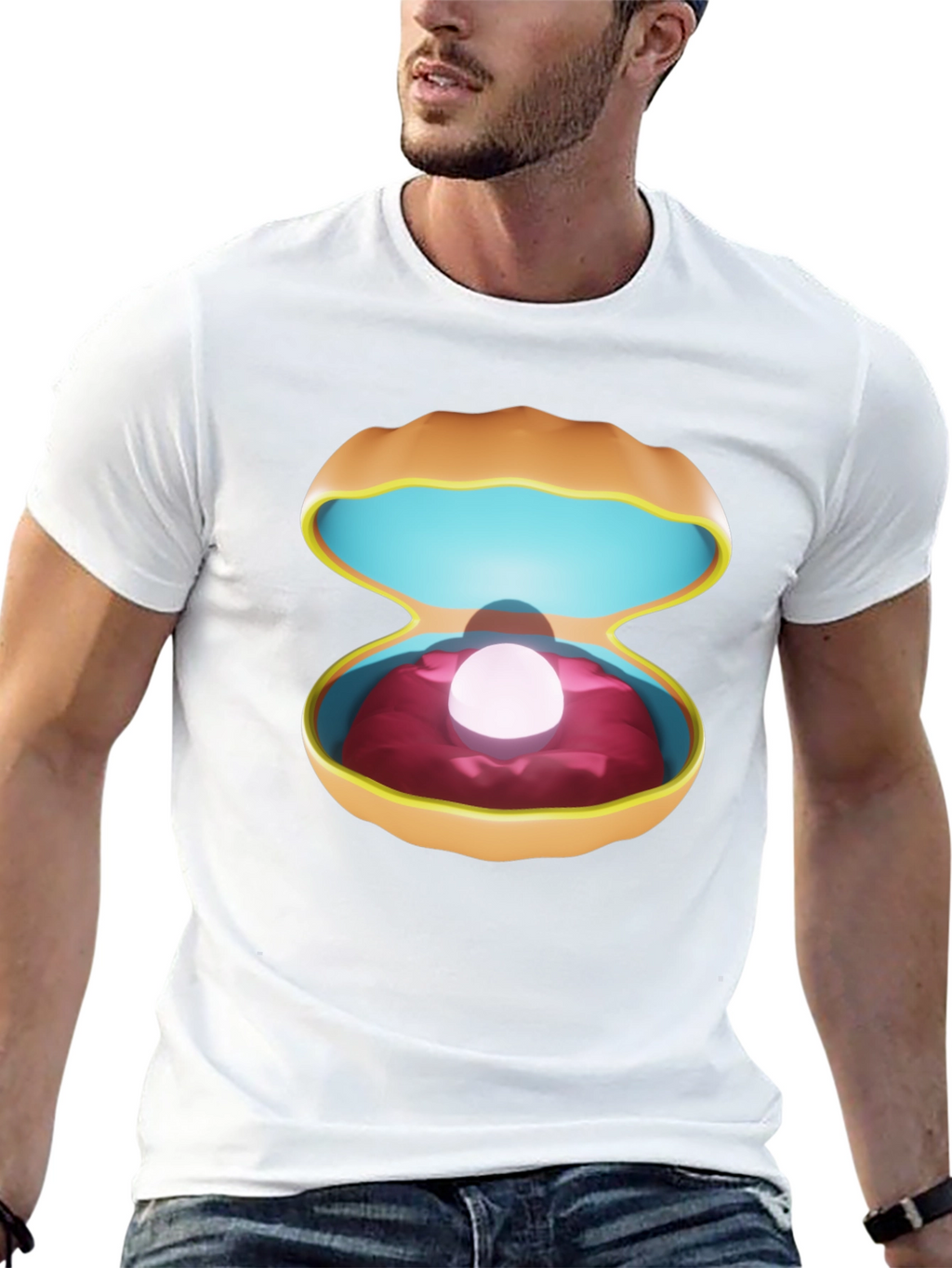 Pearl in Clam Shell Graphic T-Shirt - Unisex
