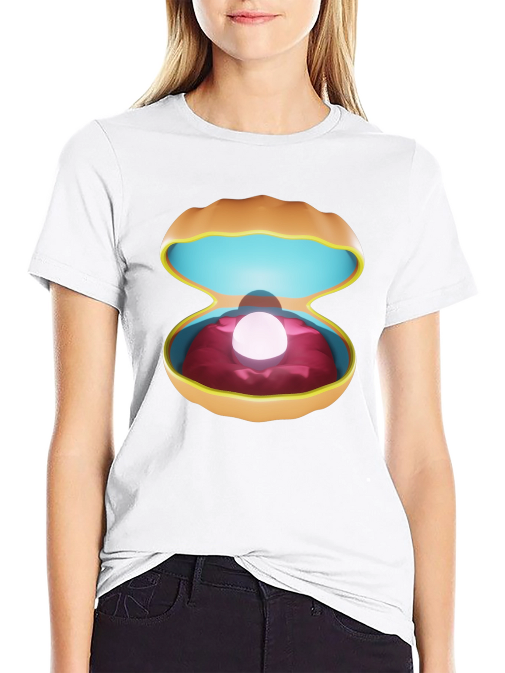 Pearl in Clam Shell Graphic T-Shirt - Unisex