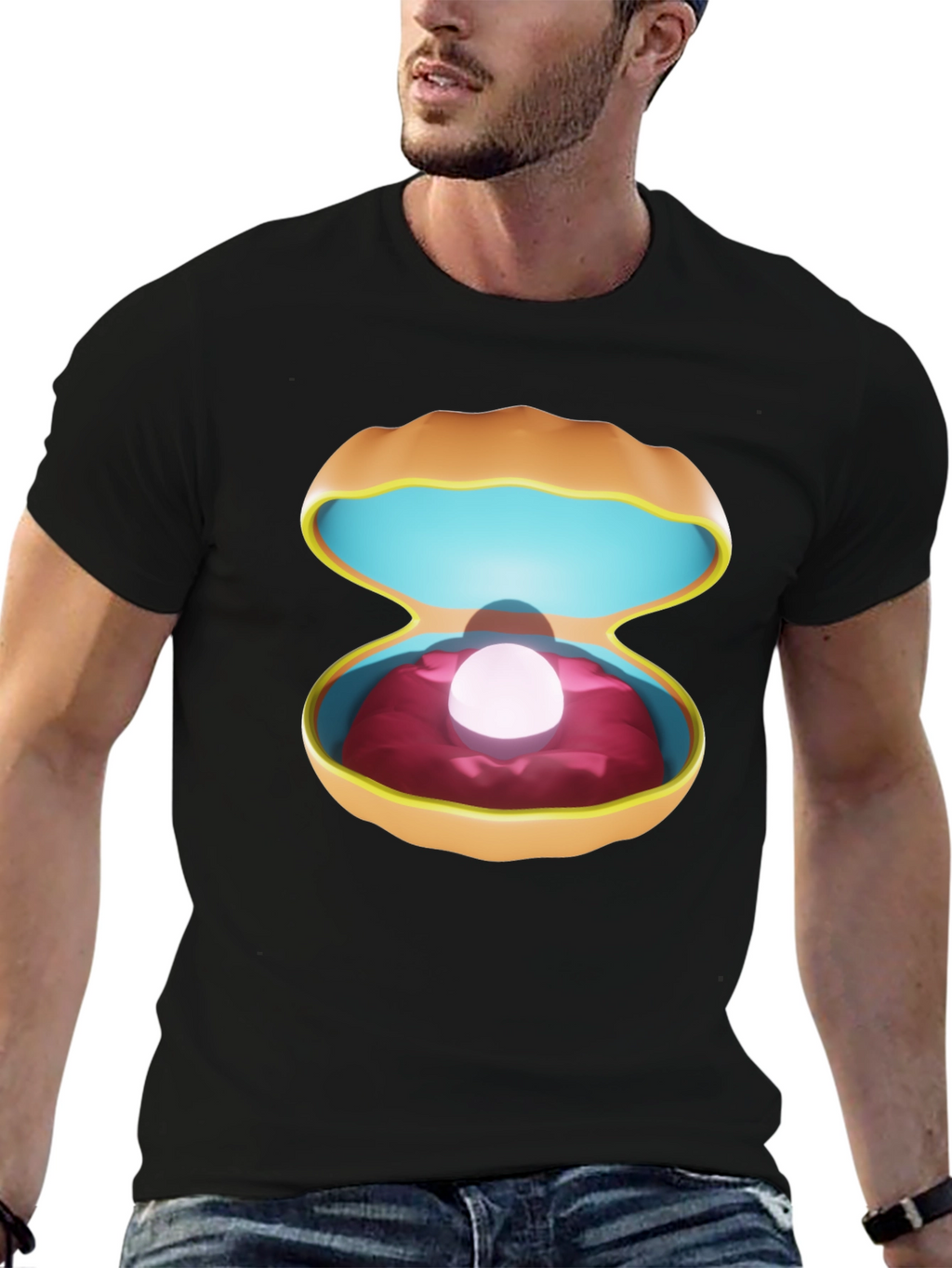 Pearl in Clam Shell Graphic T-Shirt - Unisex