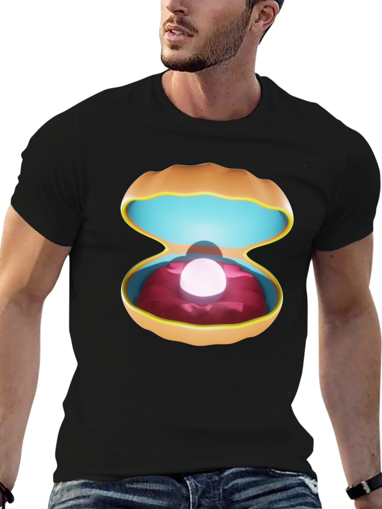 Pearl in Clam Shell Graphic T-Shirt - Unisex