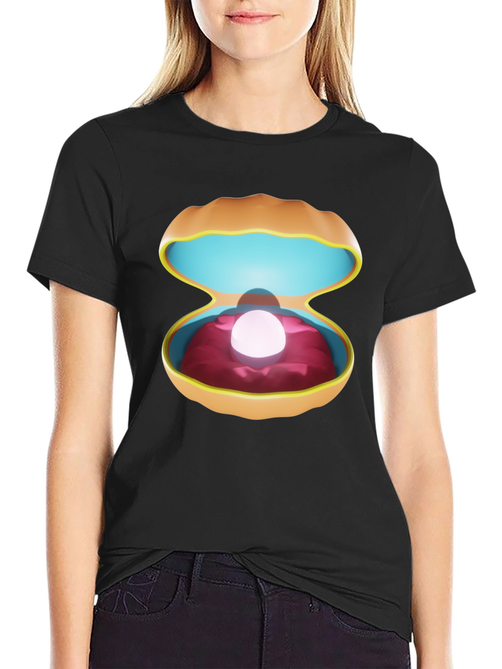 Pearl in Clam Shell Graphic T-Shirt - Unisex