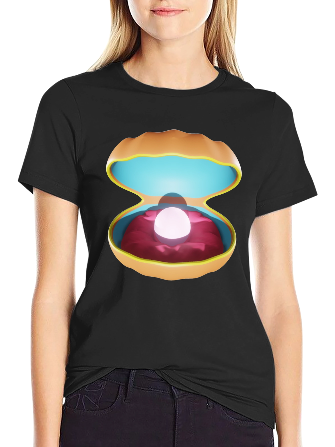 Pearl in Clam Shell Graphic T-Shirt - Unisex