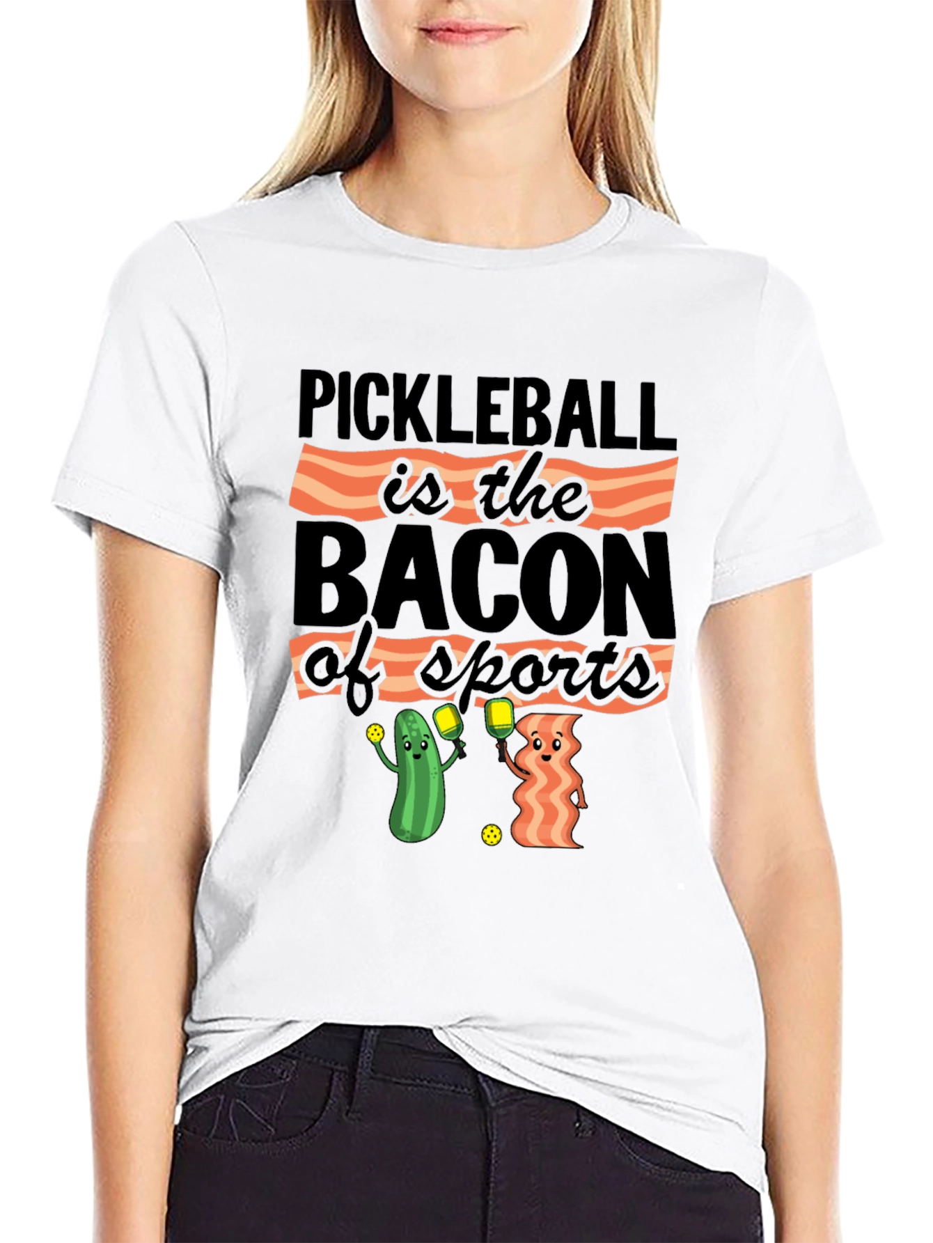 Pickleball & Bacon T-Shirt: Sports Humor Tee
