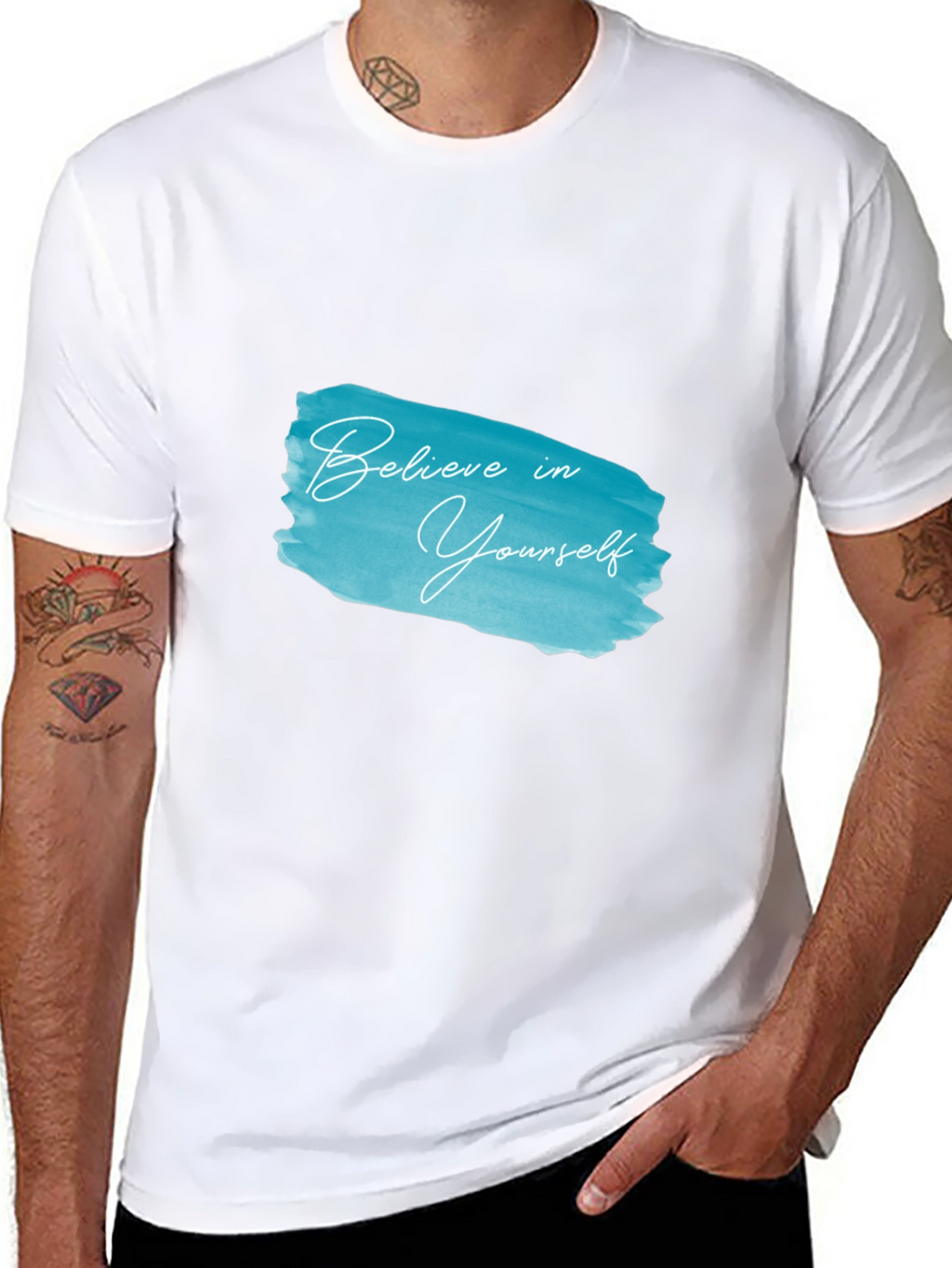 Believe in Yourself Black Cotton Graphic Tee