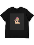 Pop Art Woman Graphic Black T-Shirt