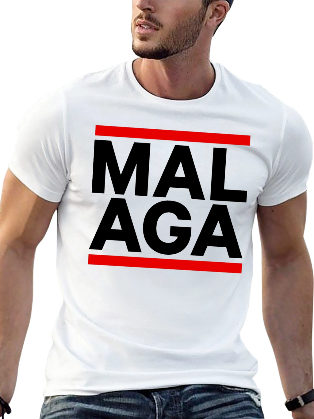 Malaga Graphic Tee - Stylish Mens Black T-Shirt