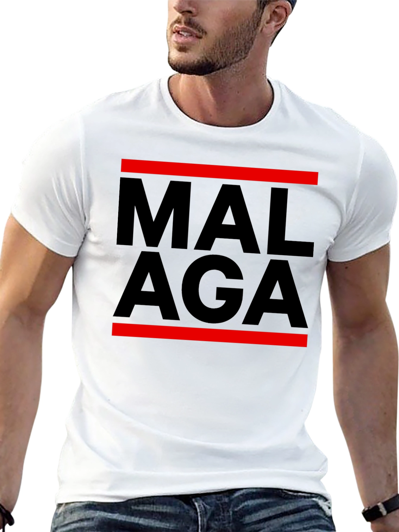 Malaga Graphic Tee - Stylish Mens Black T-Shirt