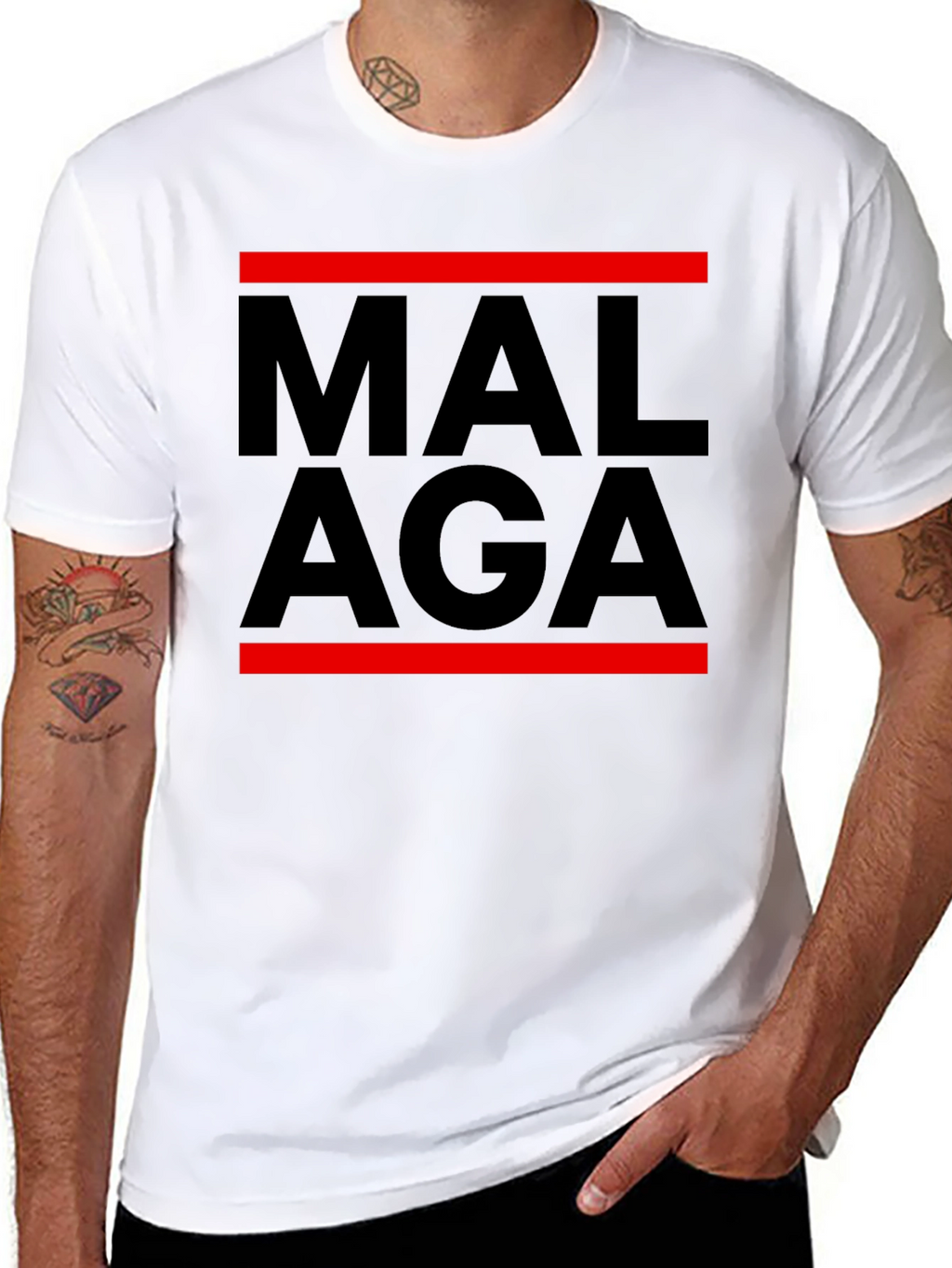 Malaga Graphic Tee - Stylish Mens Black T-Shirt