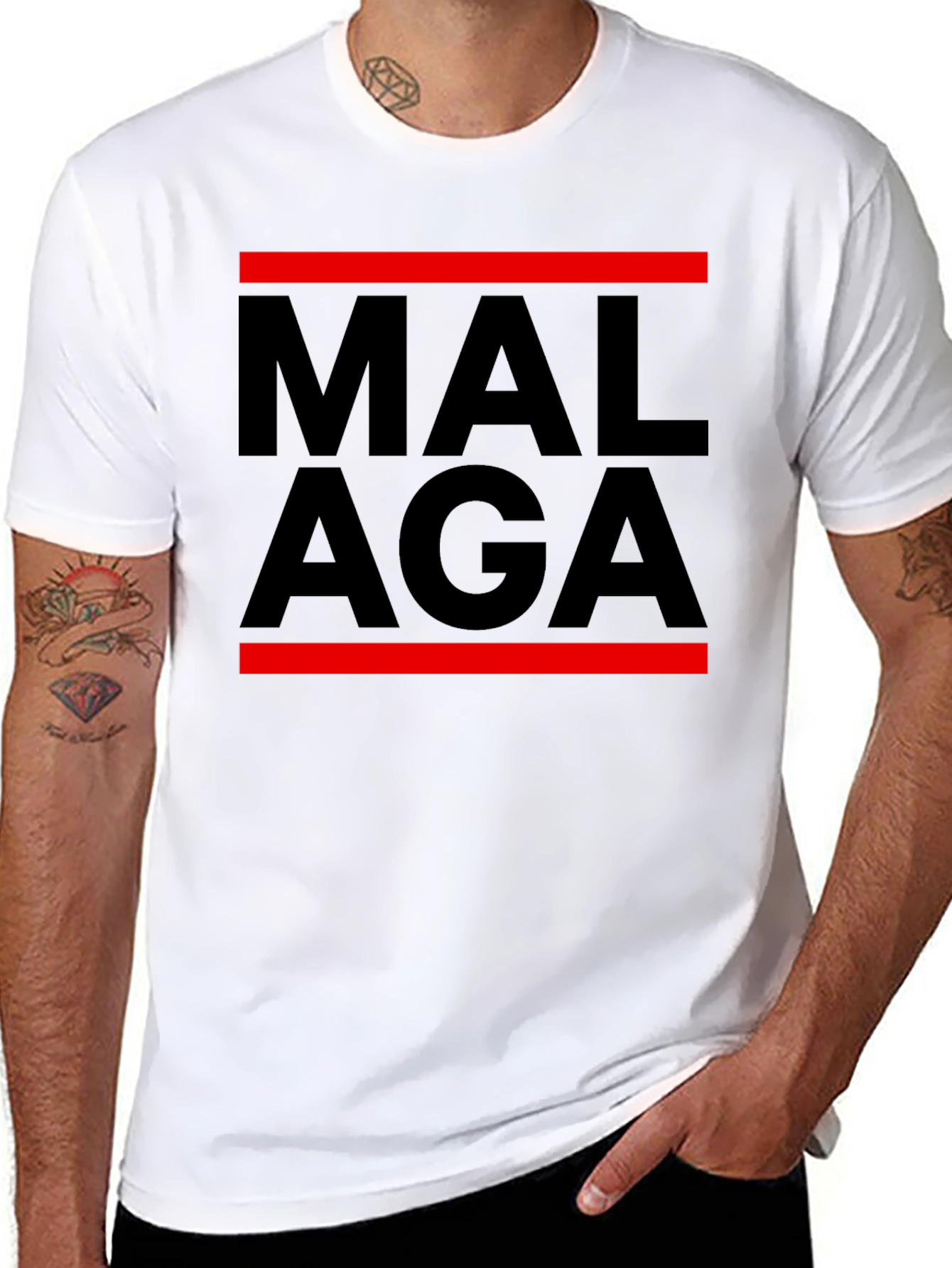 Malaga Graphic Tee - Stylish Mens Black T-Shirt