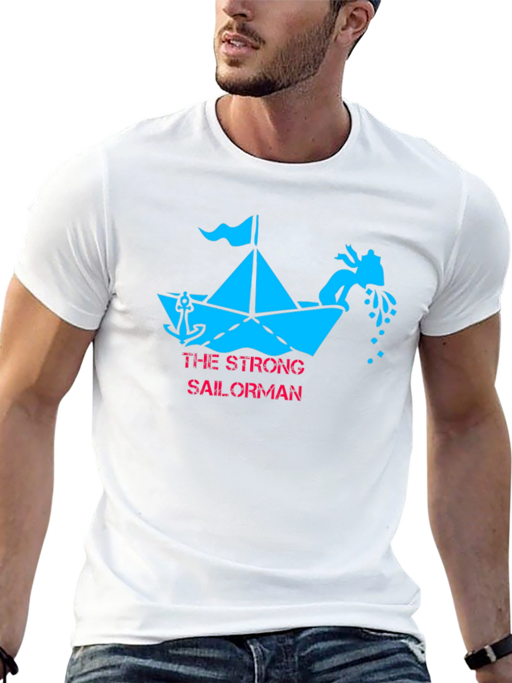 Strong Sailor Black T-Shirt
