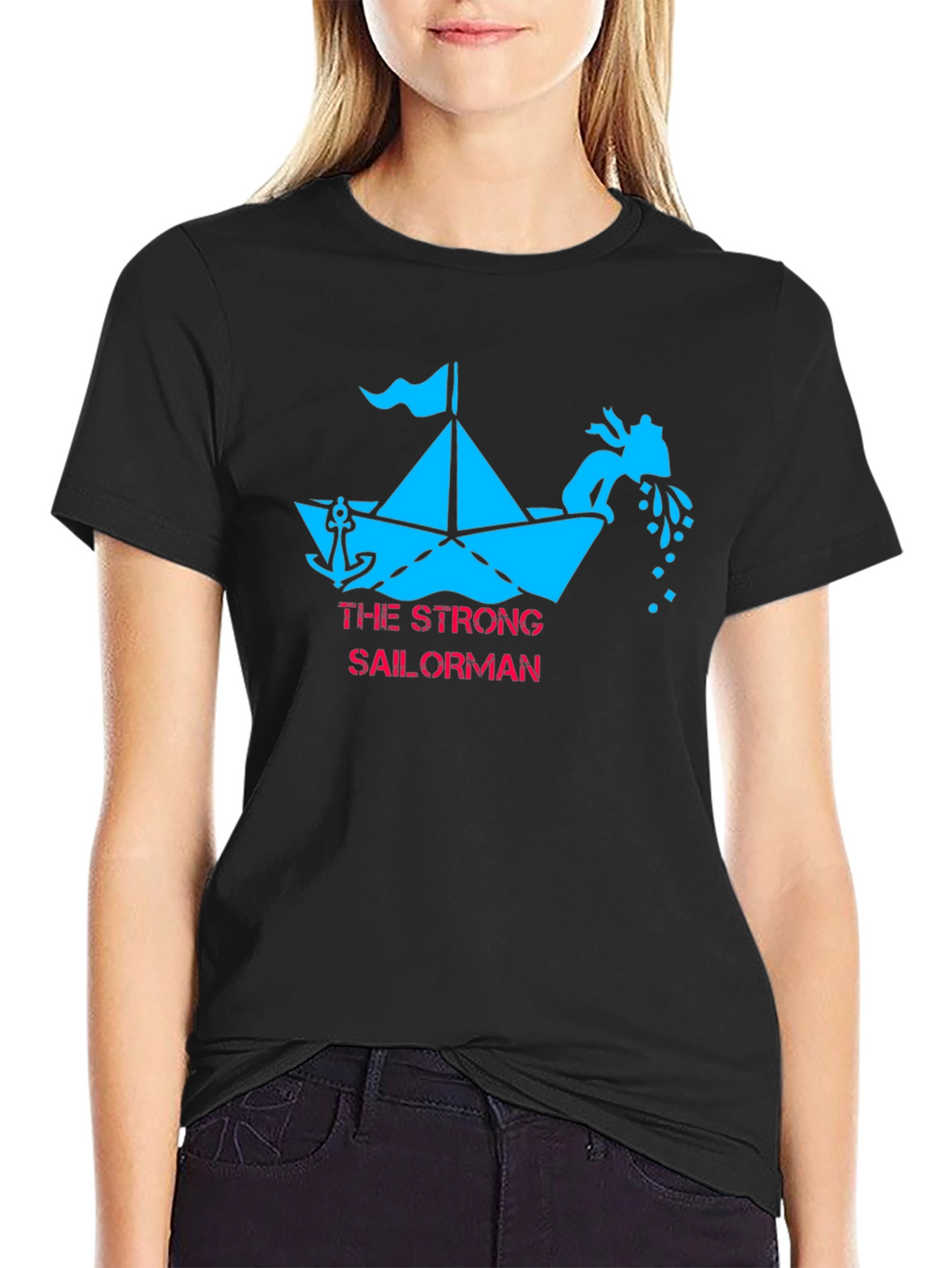Strong Sailor Black T-Shirt