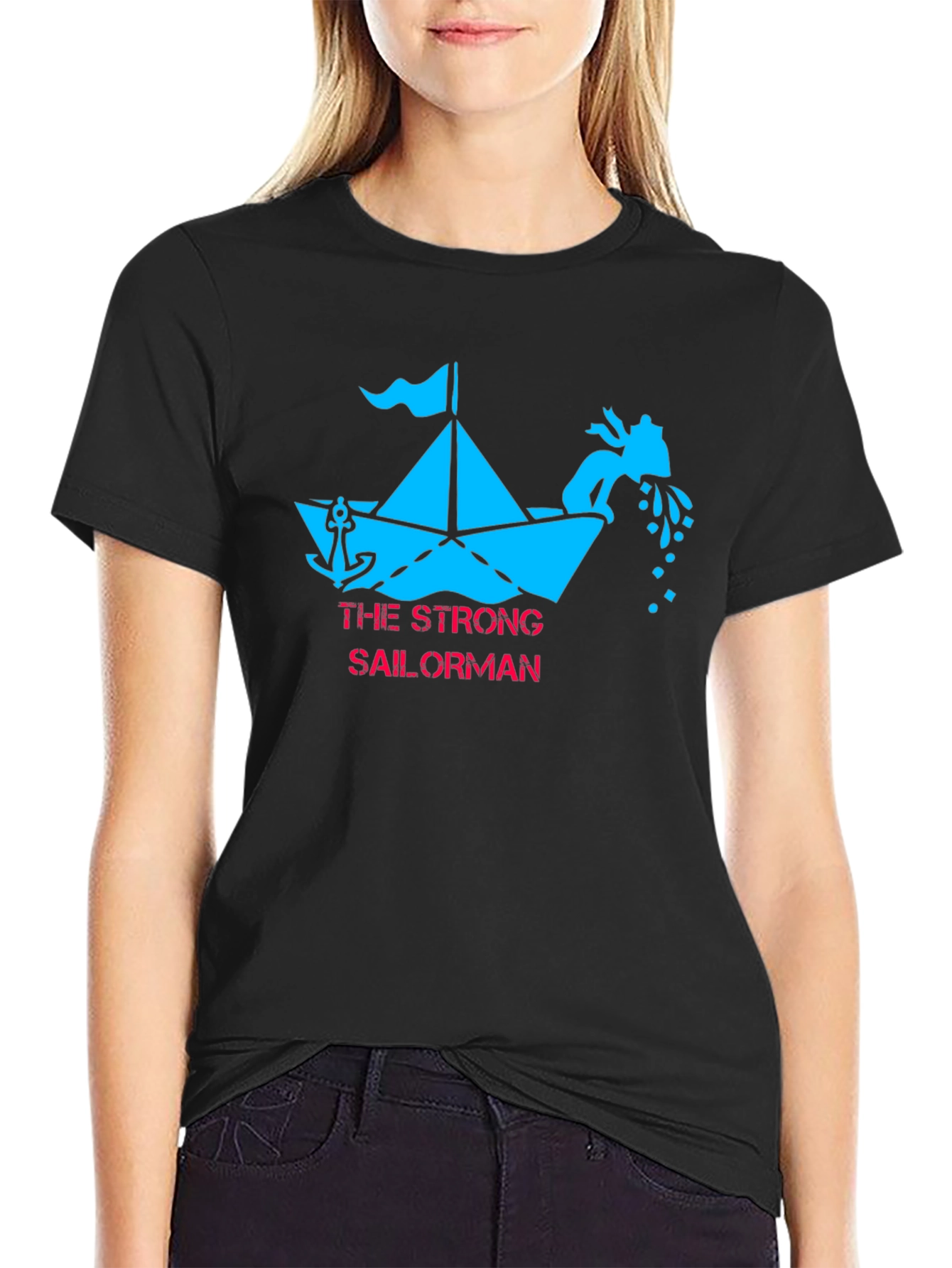 Strong Sailor Black T-Shirt