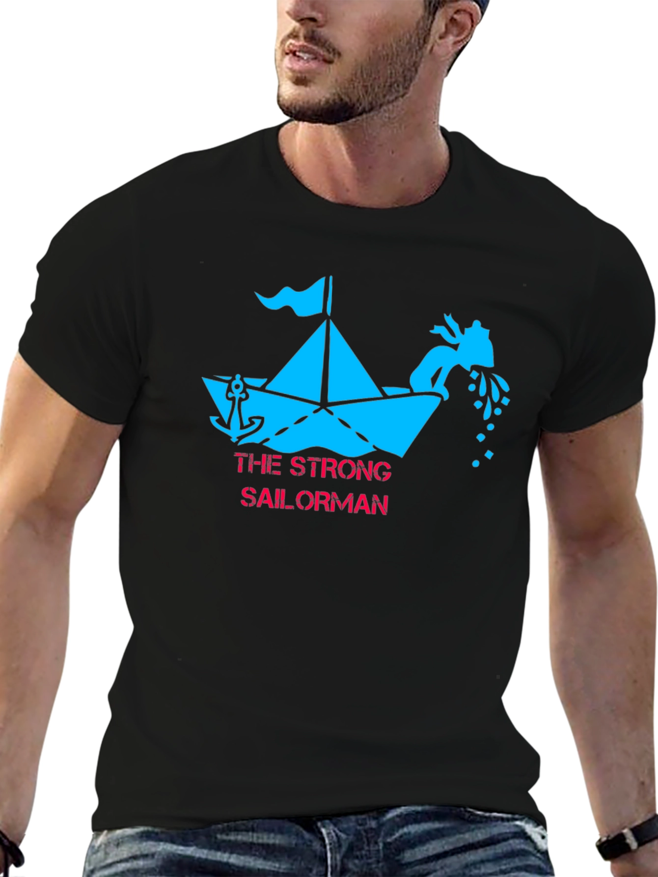 Strong Sailor Black T-Shirt