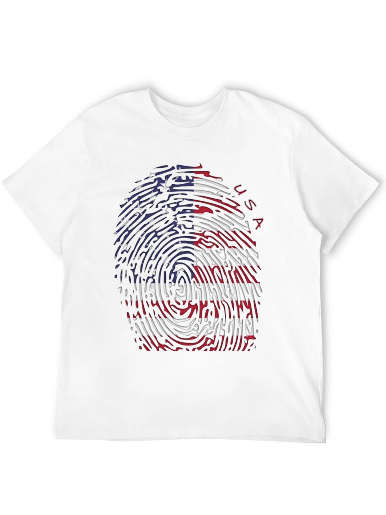 USA Flag Fingerprint T-Shirt - Patriotic Tee