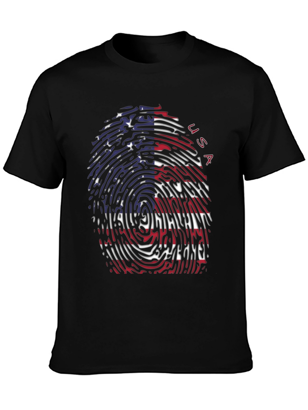 USA Flag Fingerprint T-Shirt - Patriotic Tee