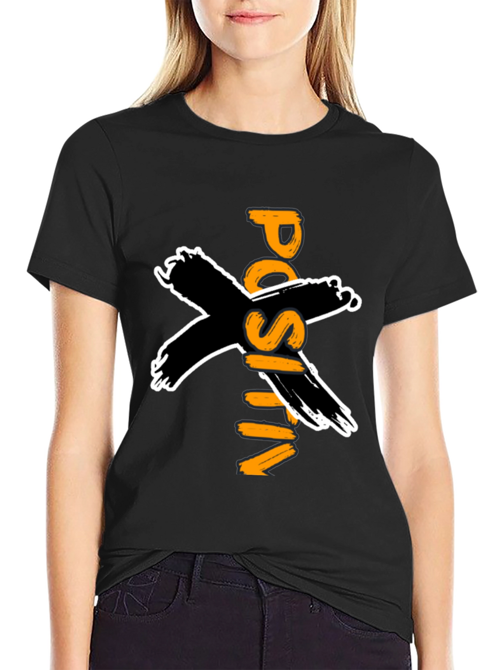 Positive Vibes Black Graphic T-Shirt