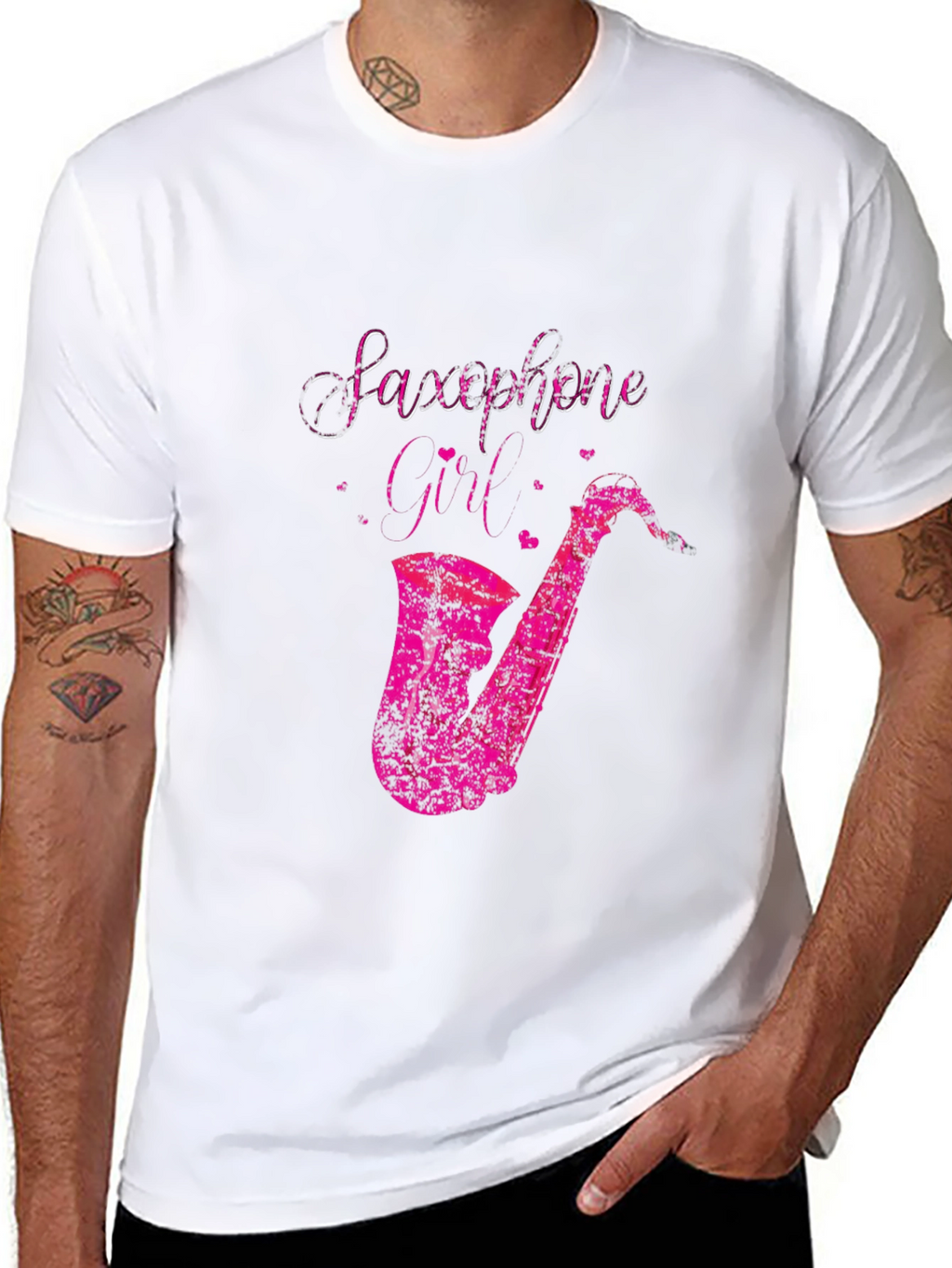 Saxophone Girl Graphic Tee - Black