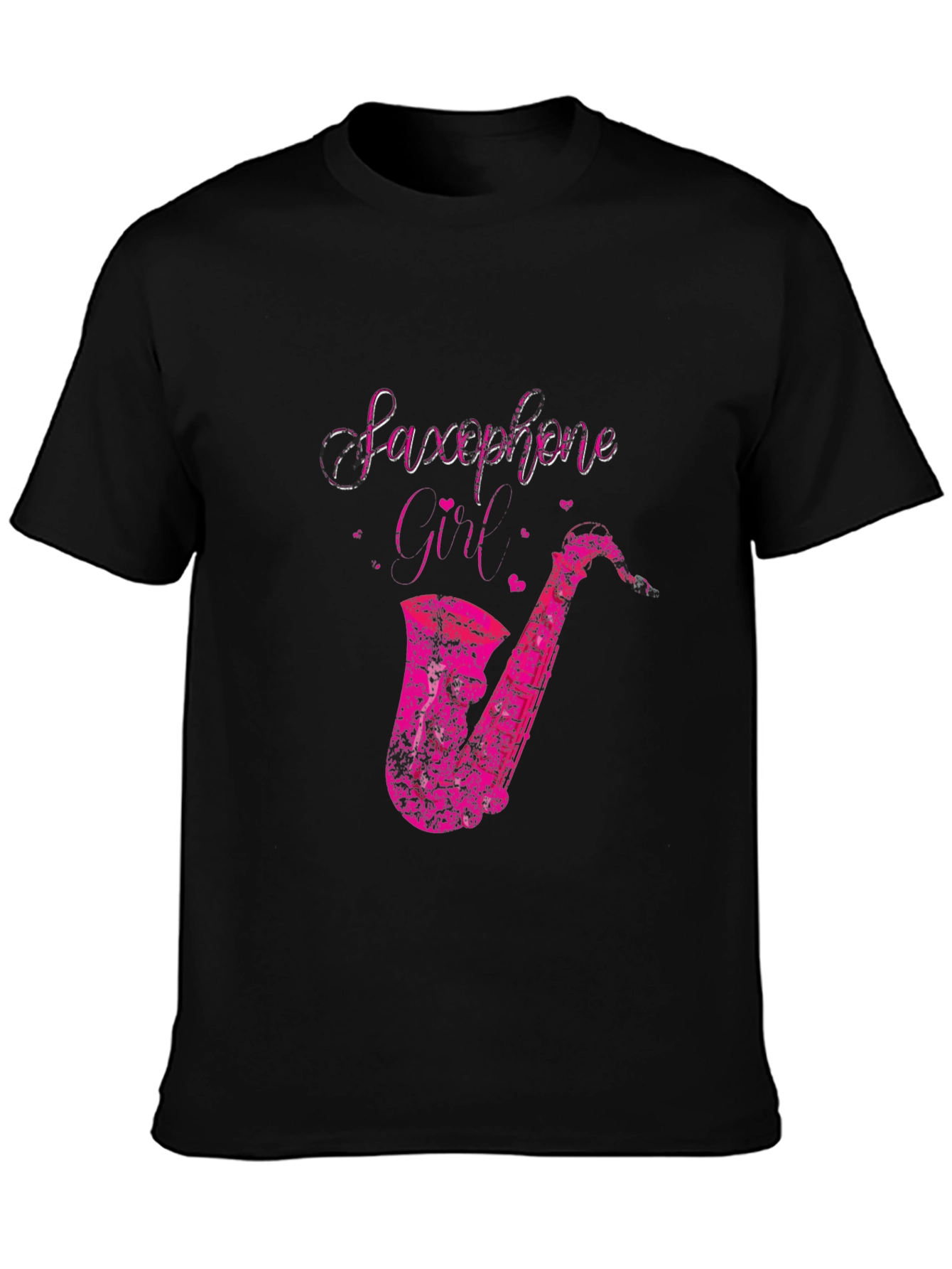 Saxophone Girl Graphic Tee - Black