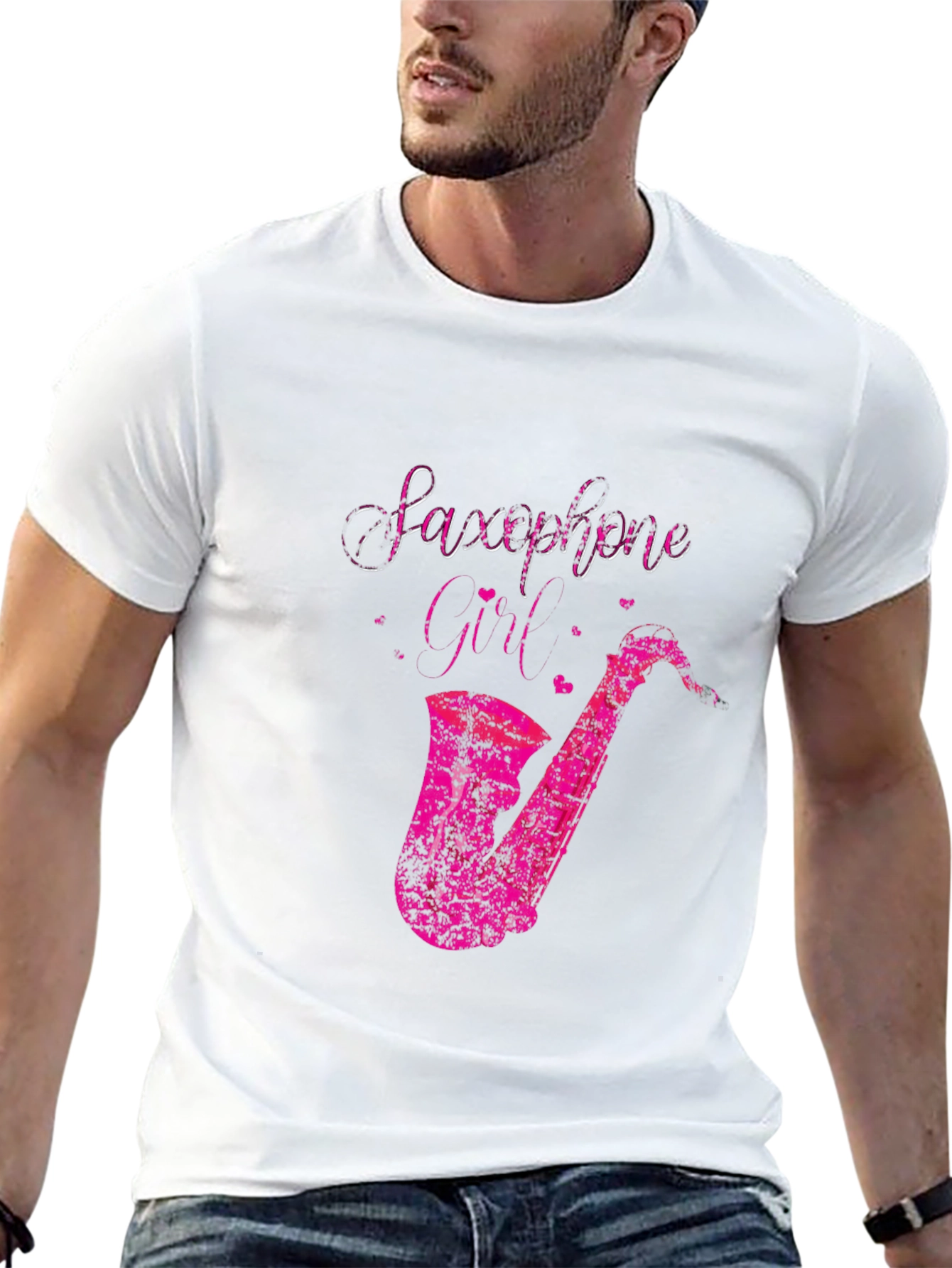 Saxophone Girl Graphic Tee - Black