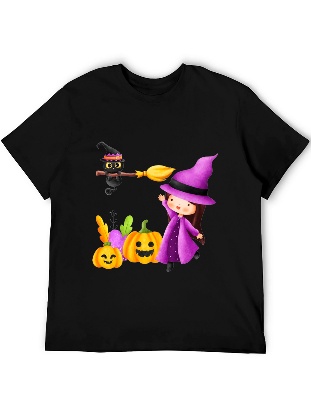 Halloween Witch & Cat T-Shirt