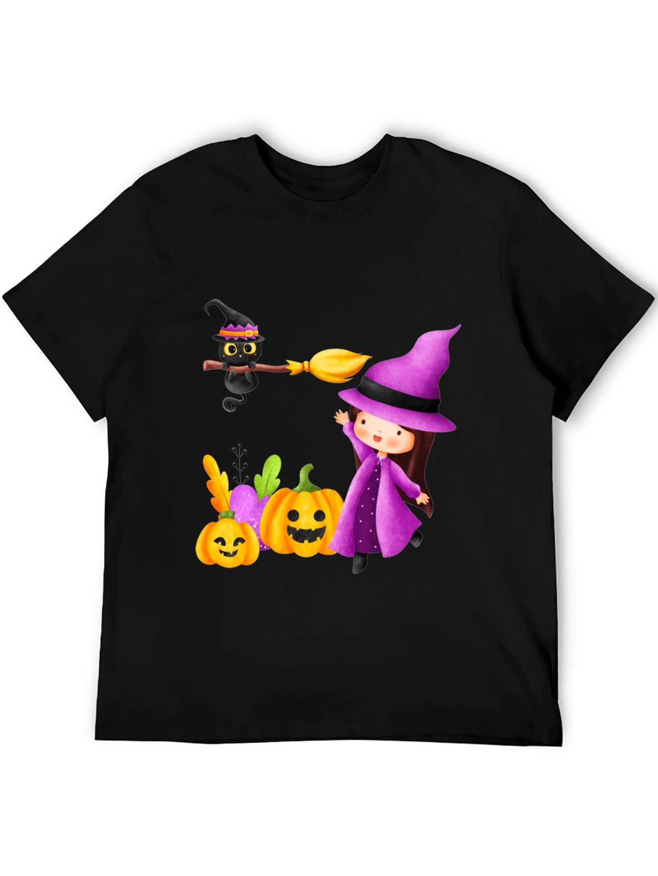 Halloween Witch & Cat T-Shirt