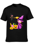 Halloween Witch & Cat T-Shirt