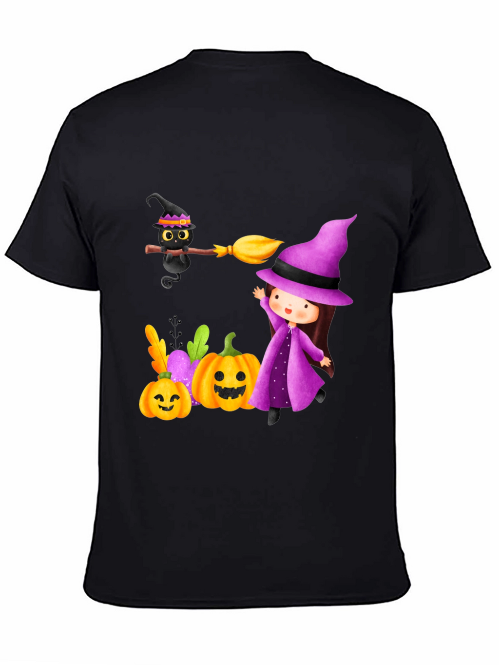 Halloween Witch & Cat T-Shirt