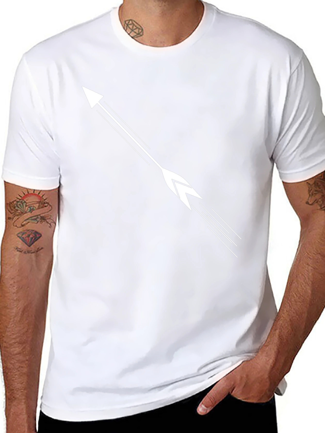 Mens Black Arrow Graphic Tee - Stylish Casual Wear