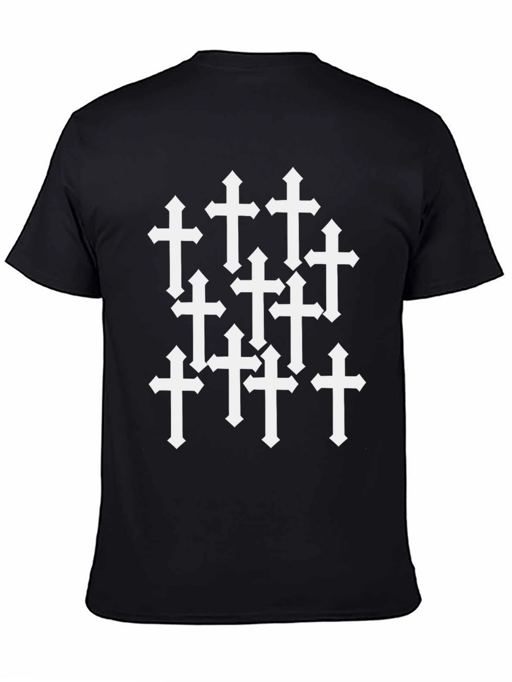 Cross Graphic Tee - Trendy Black T-Shirt