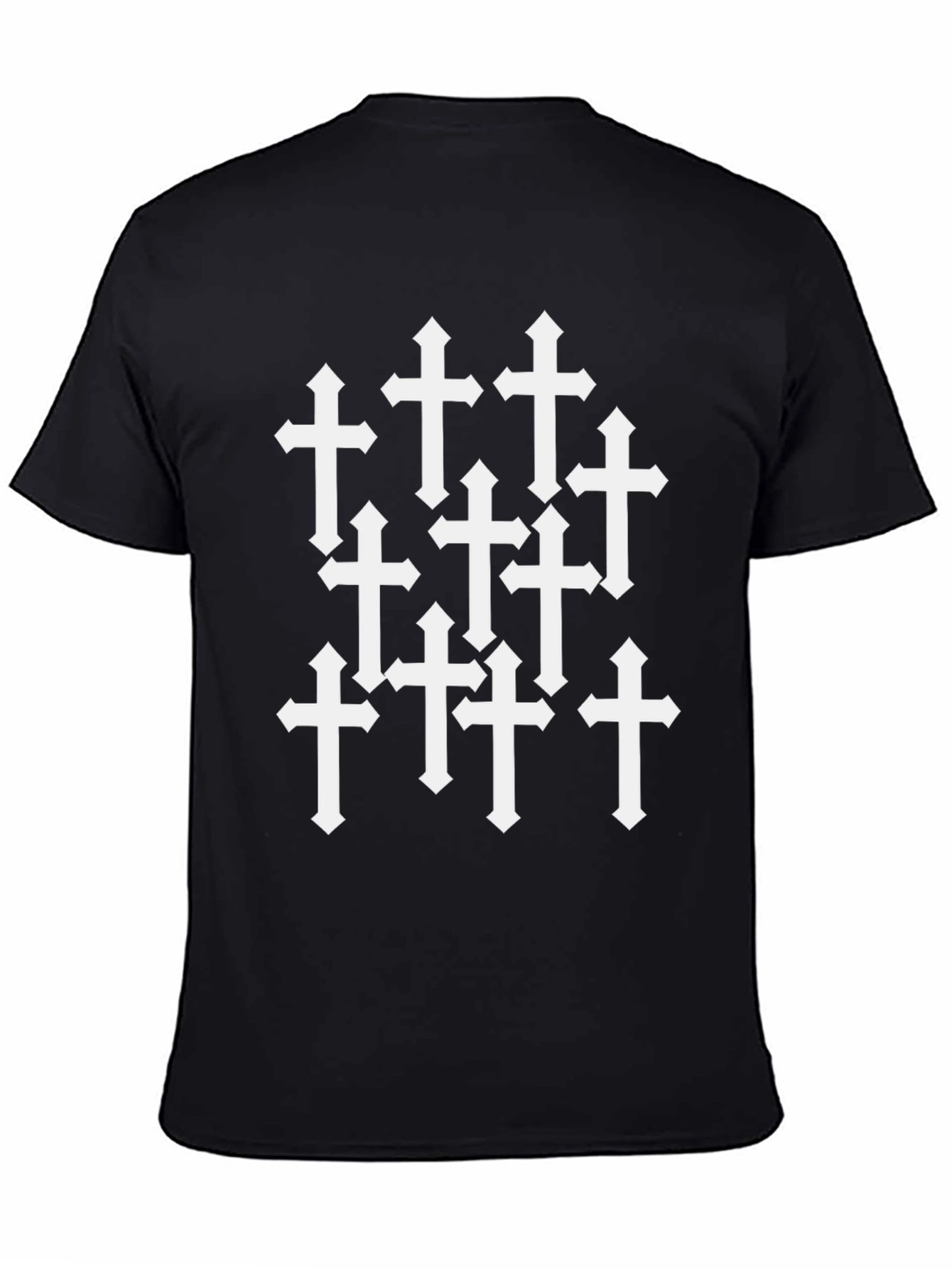Cross Graphic Tee - Trendy Black T-Shirt