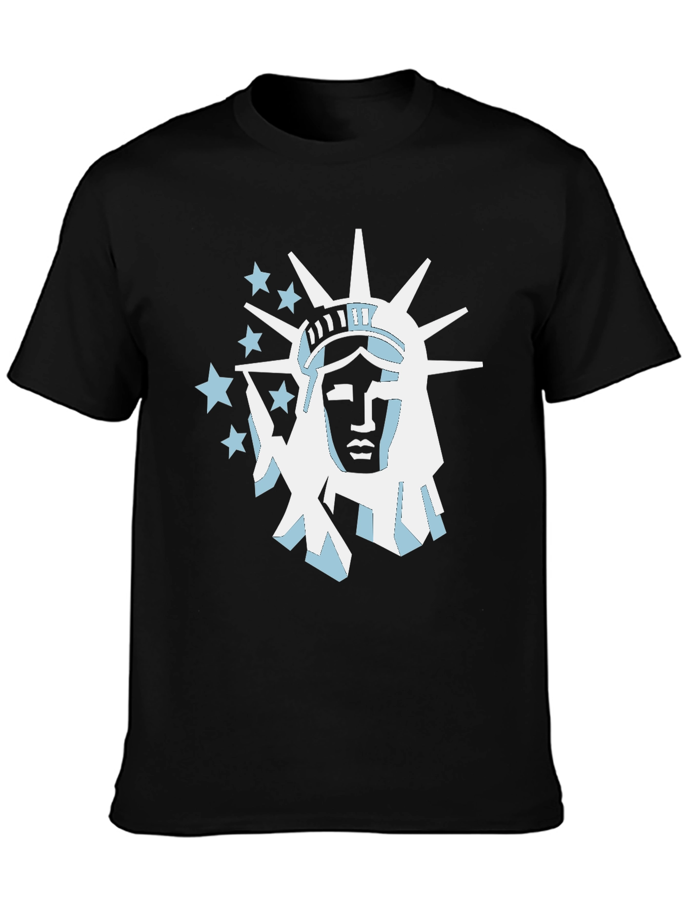 Statue of Liberty Graphic Tee - Black Cotton T-Shirt