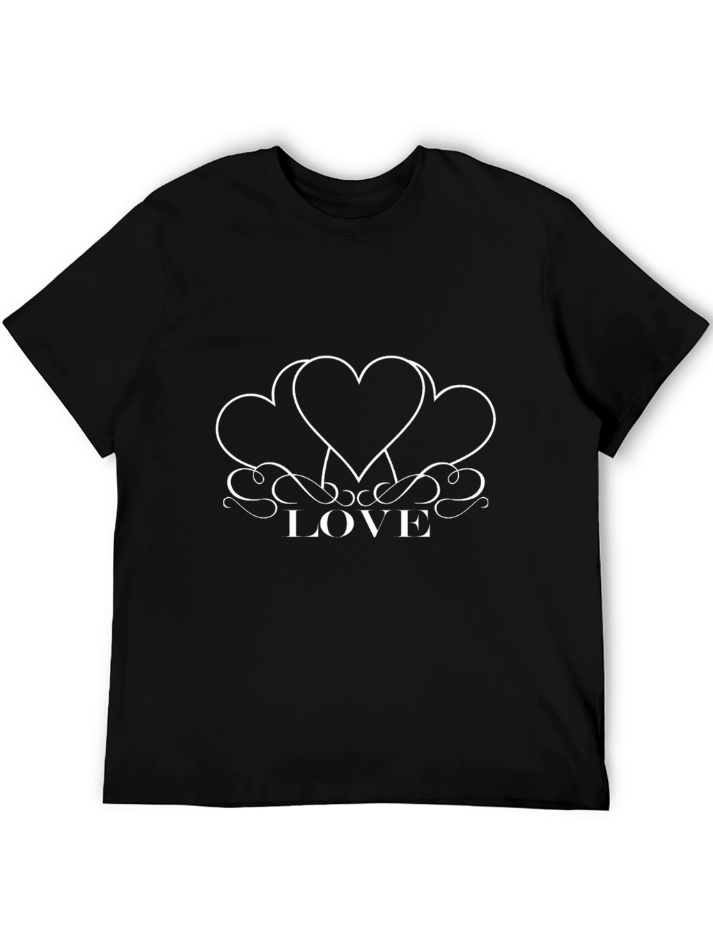 Love Heart Graphic Black T-Shirt