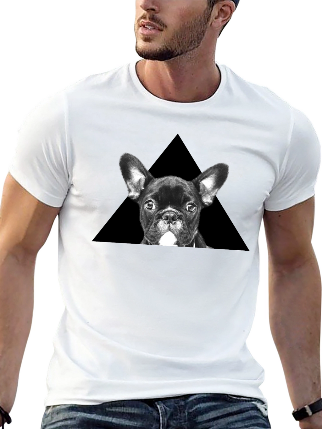 French Bulldog Triangle Graphic T-Shirt