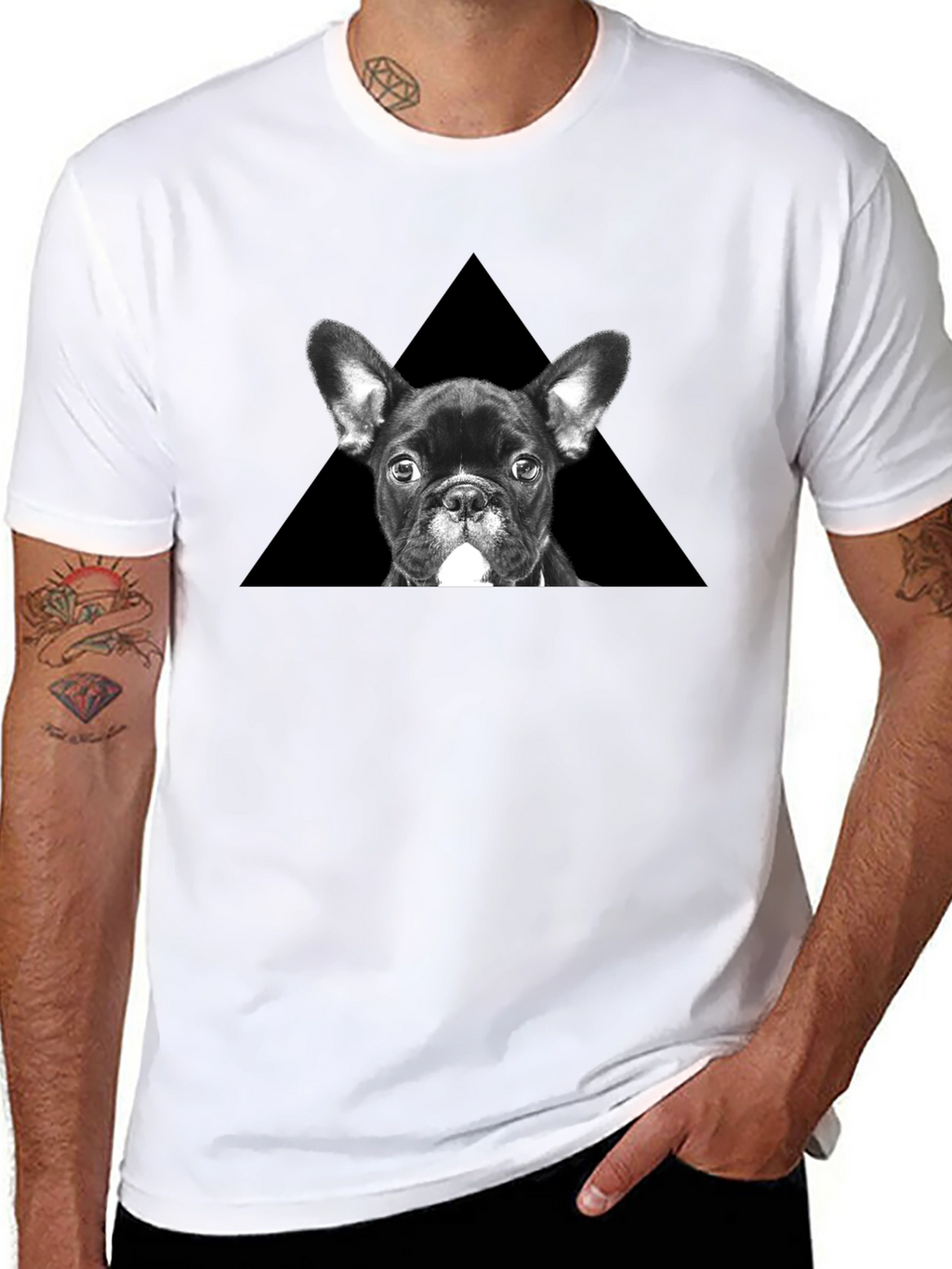 French Bulldog Triangle Graphic T-Shirt