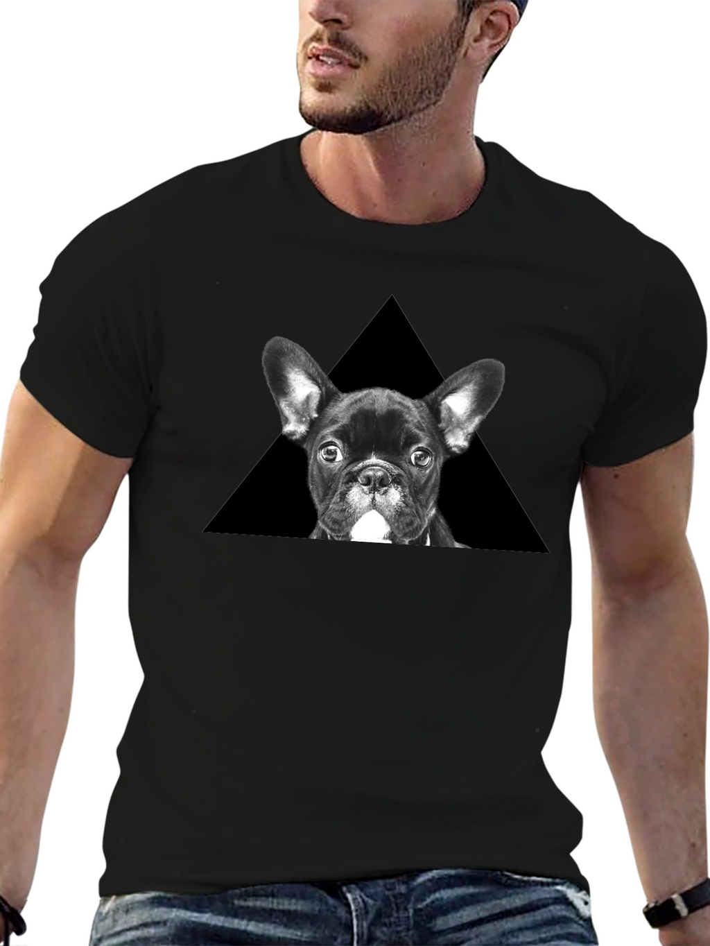 French Bulldog Triangle Graphic T-Shirt