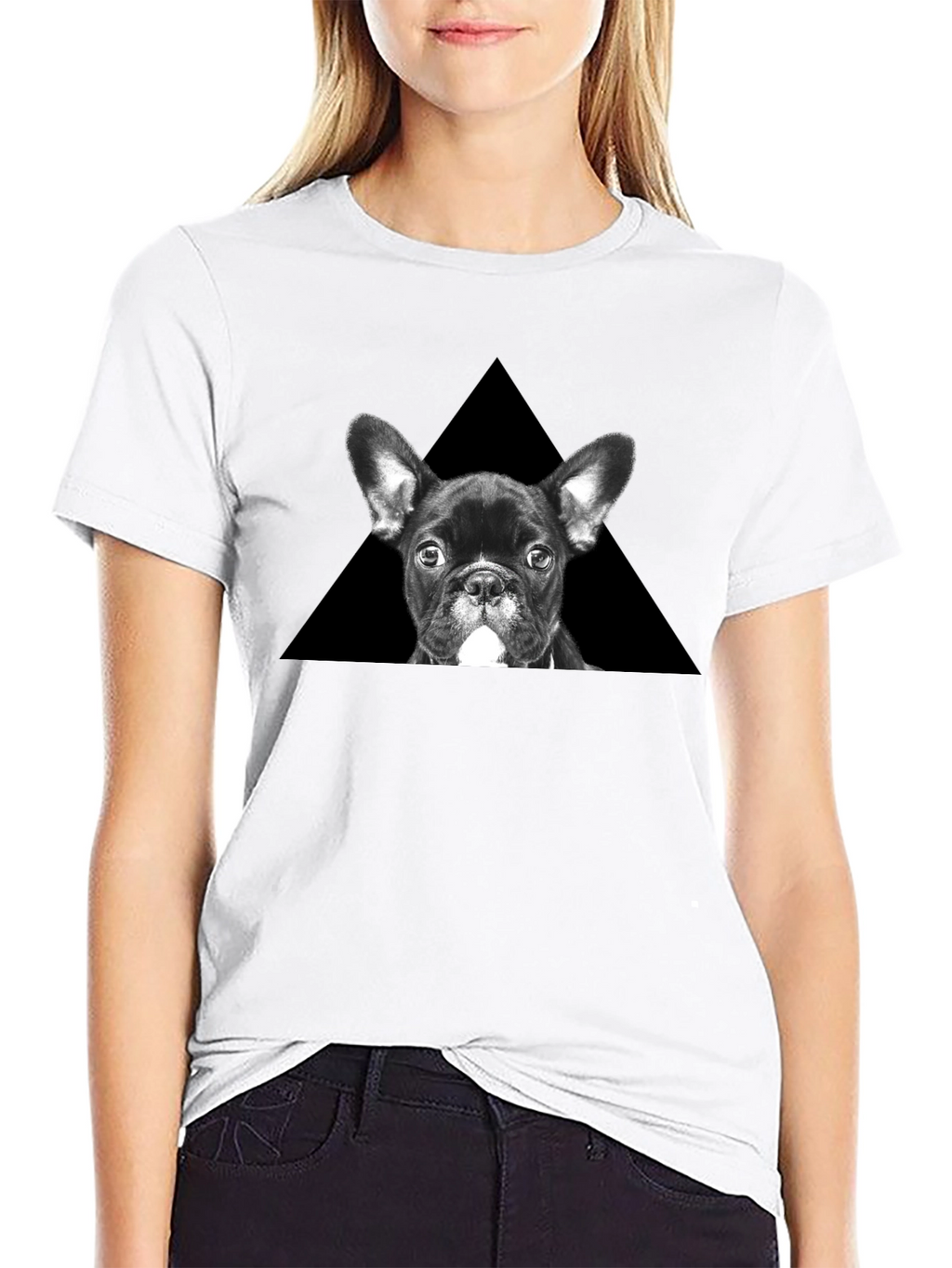 French Bulldog Triangle Graphic T-Shirt