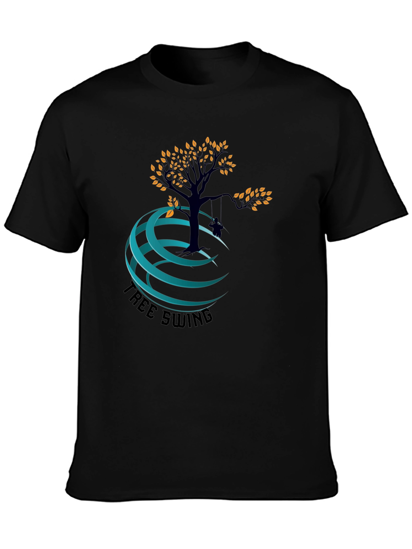 Tree Swing Graphic Black T-Shirt