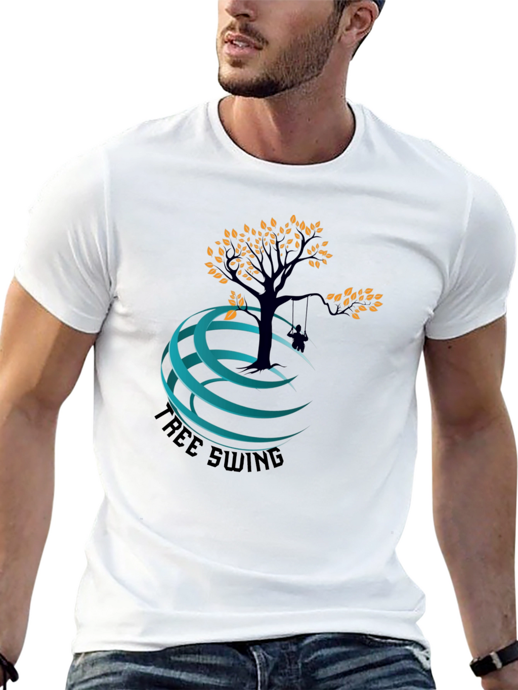 Tree Swing Graphic Black T-Shirt