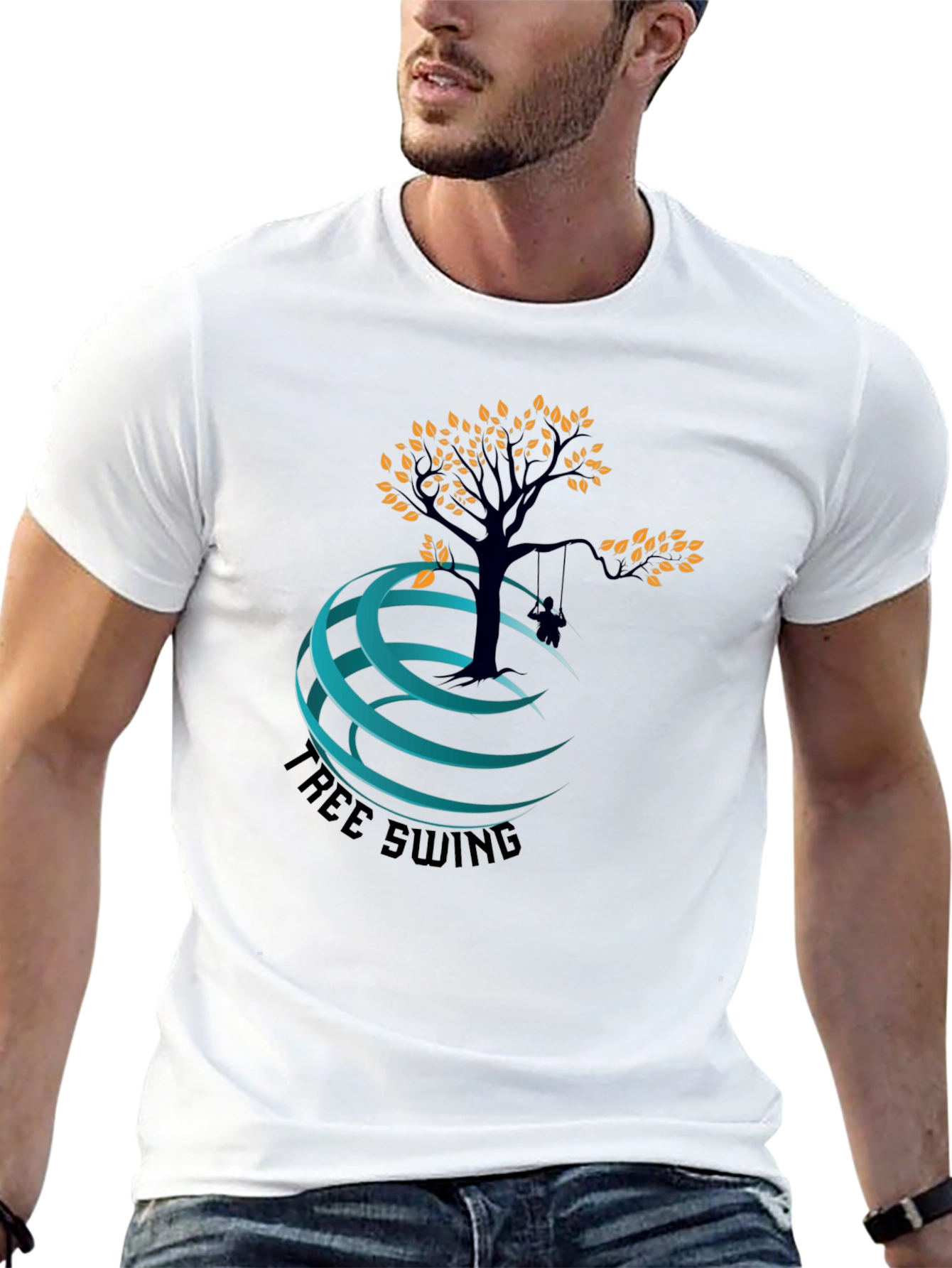 Tree Swing Graphic Black T-Shirt