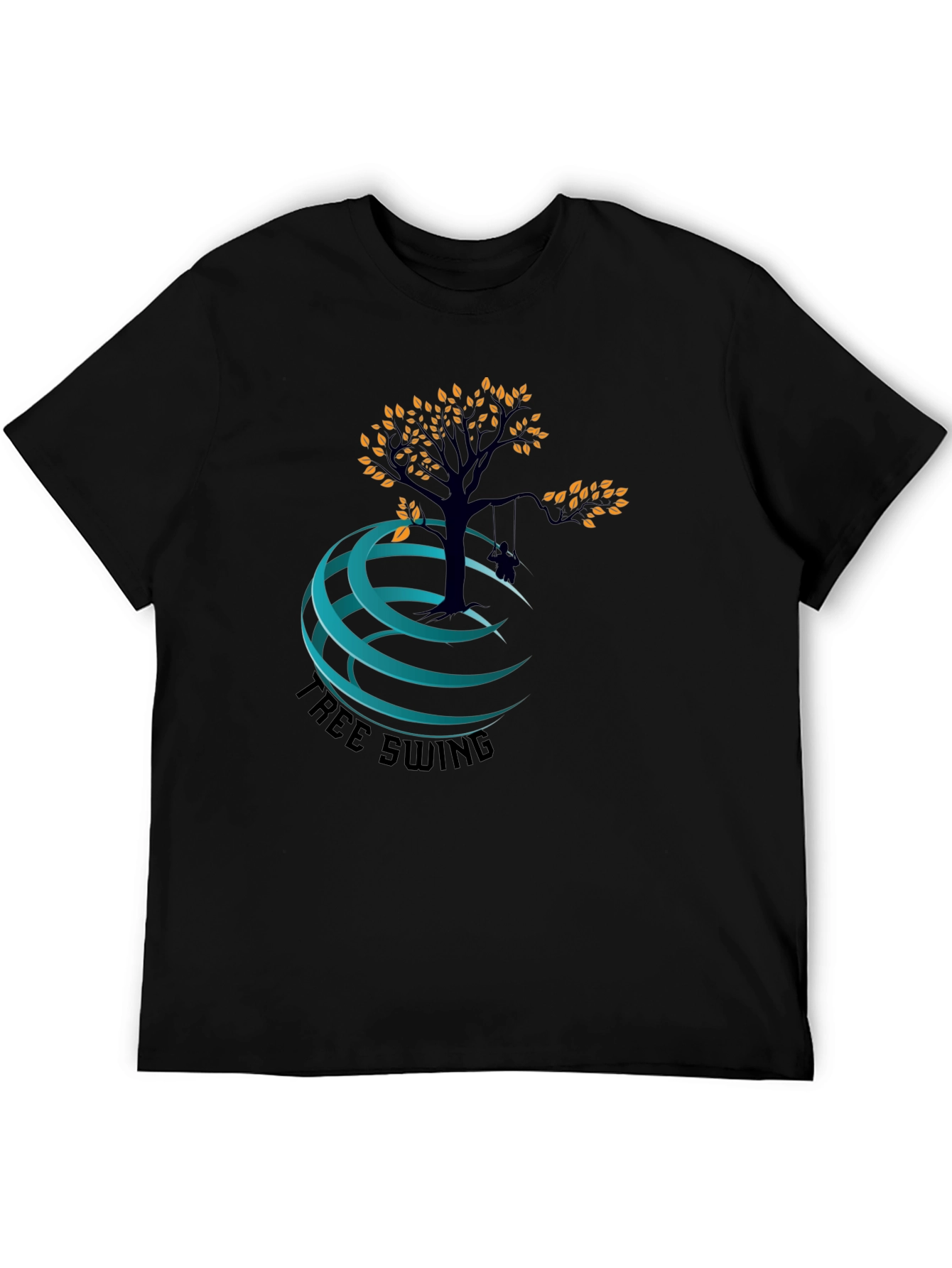 Tree Swing Graphic Black T-Shirt