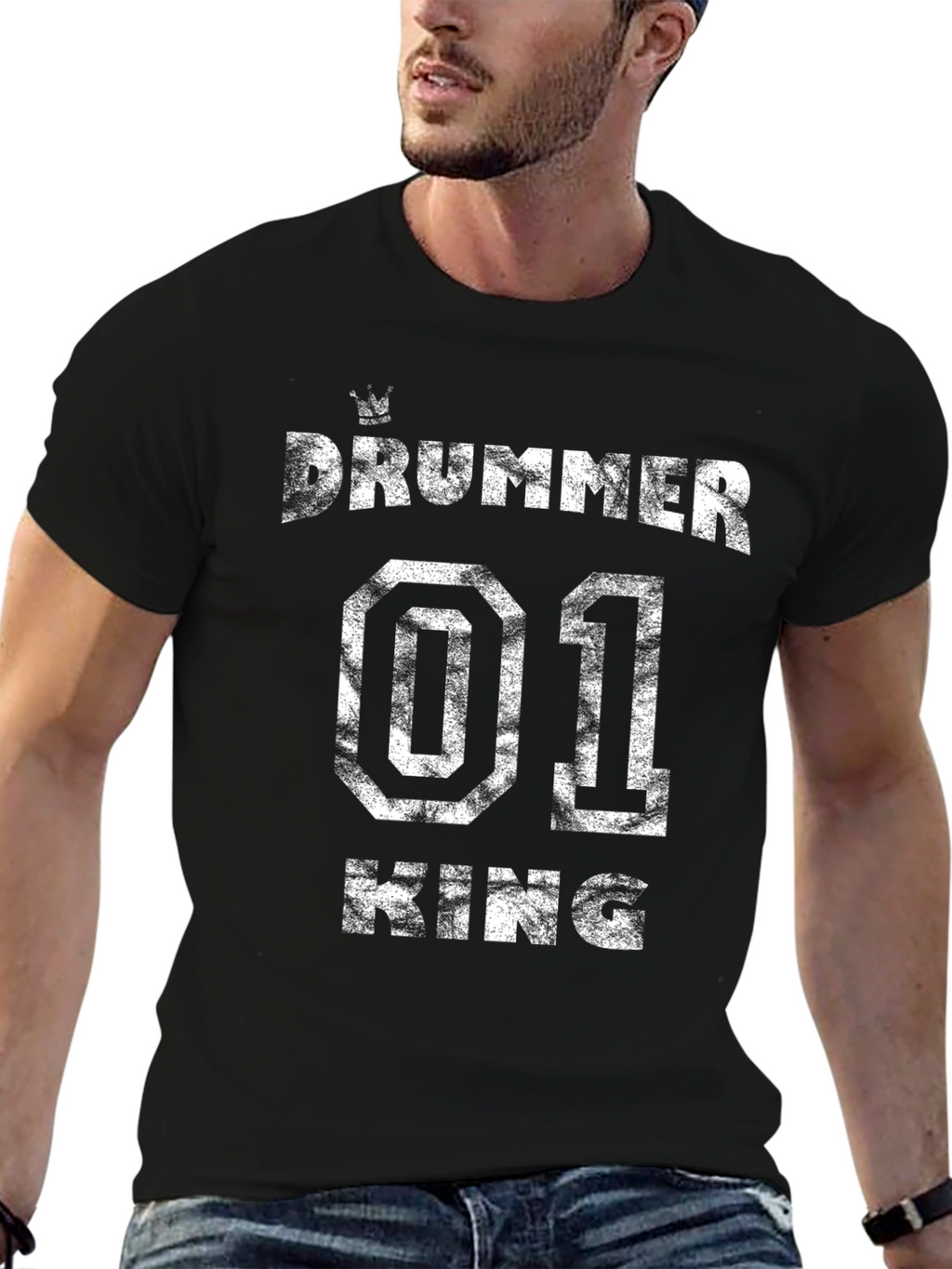 Drummer King 01 T-Shirt - Black
