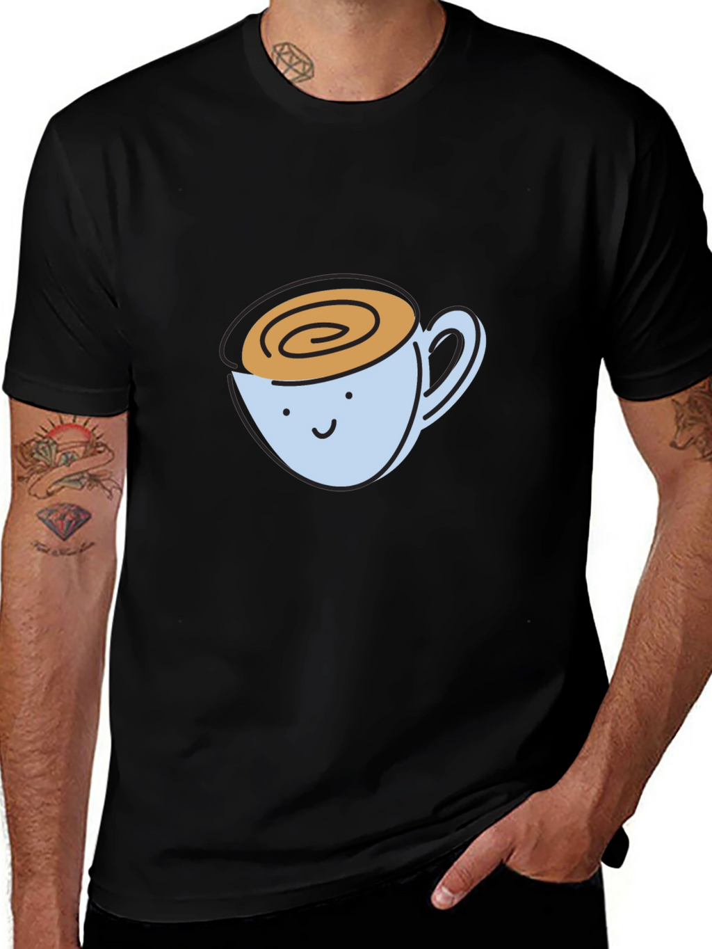 Cute Coffee Cup Graphic T-Shirt