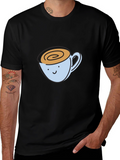 Cute Coffee Cup Graphic T-Shirt