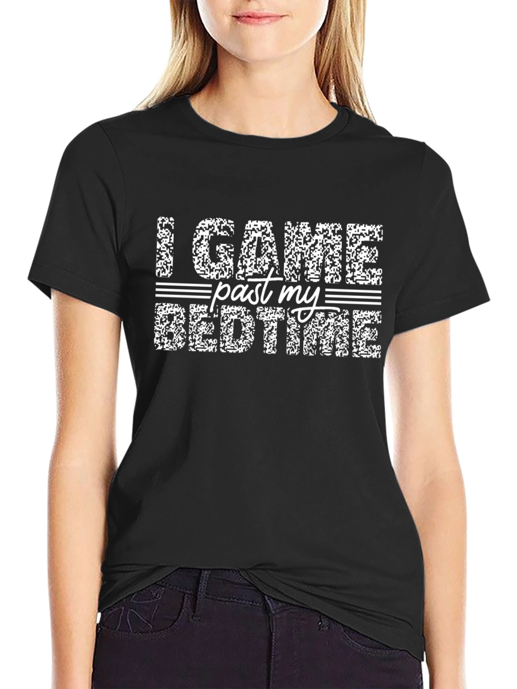 I Game Past My Bedtime Black T-Shirt