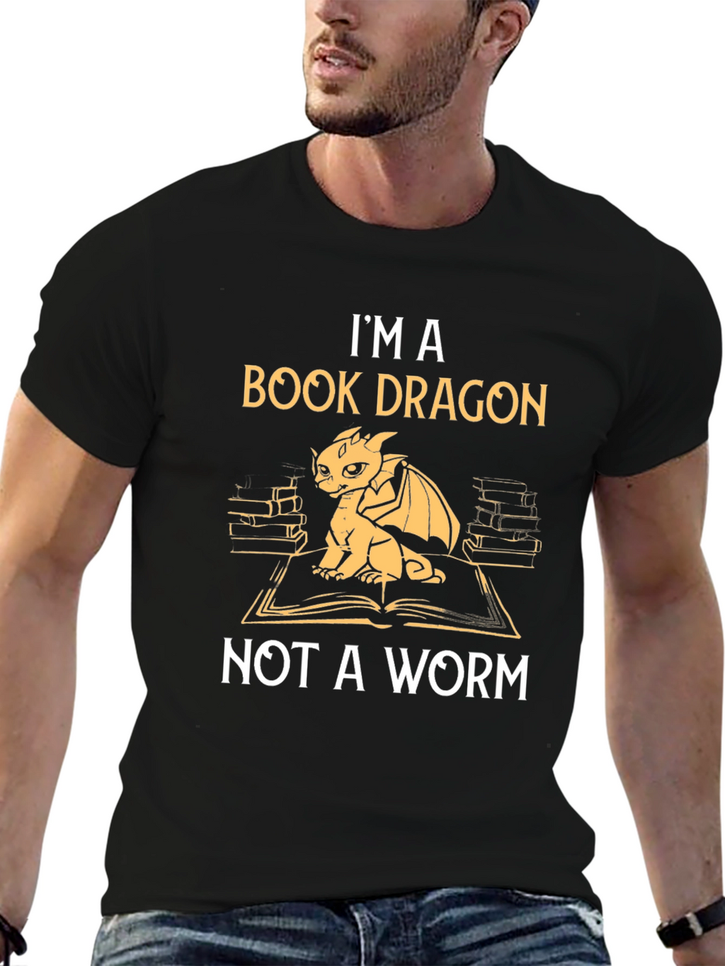 Book Dragon Graphic T-Shirt - Literary Humor Tee