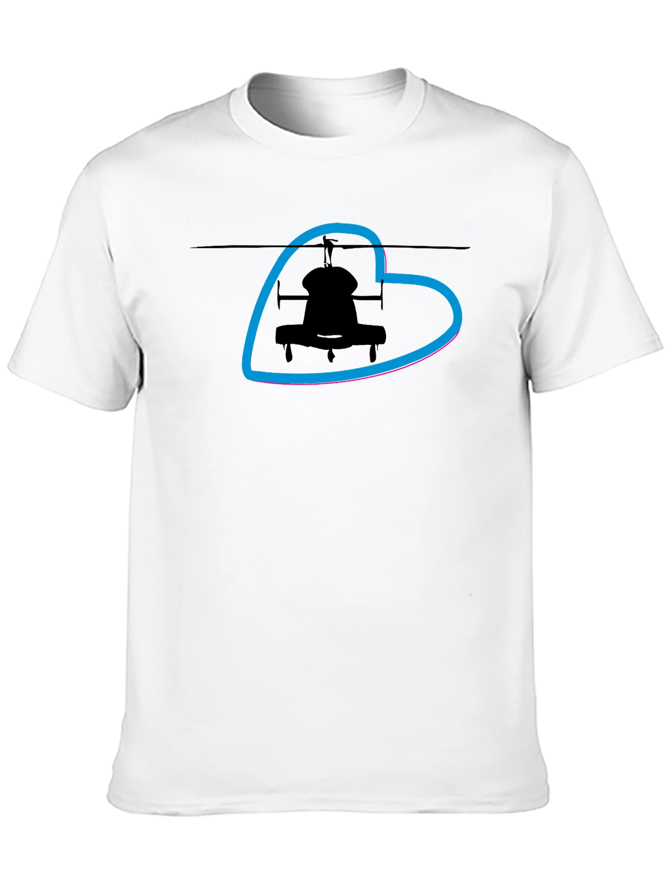 Helicopter Heart T-Shirt - Black