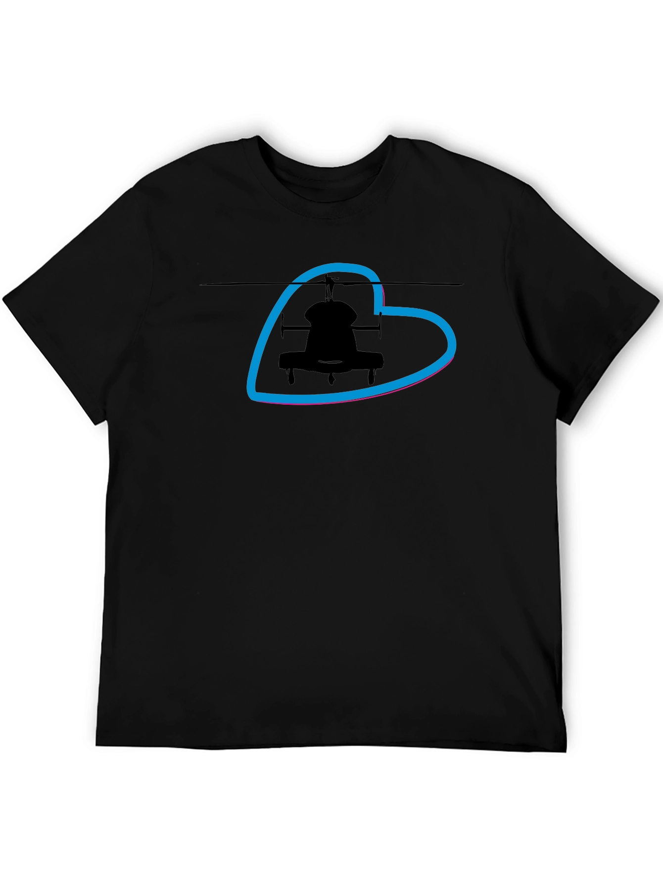 Helicopter Heart T-Shirt - Black