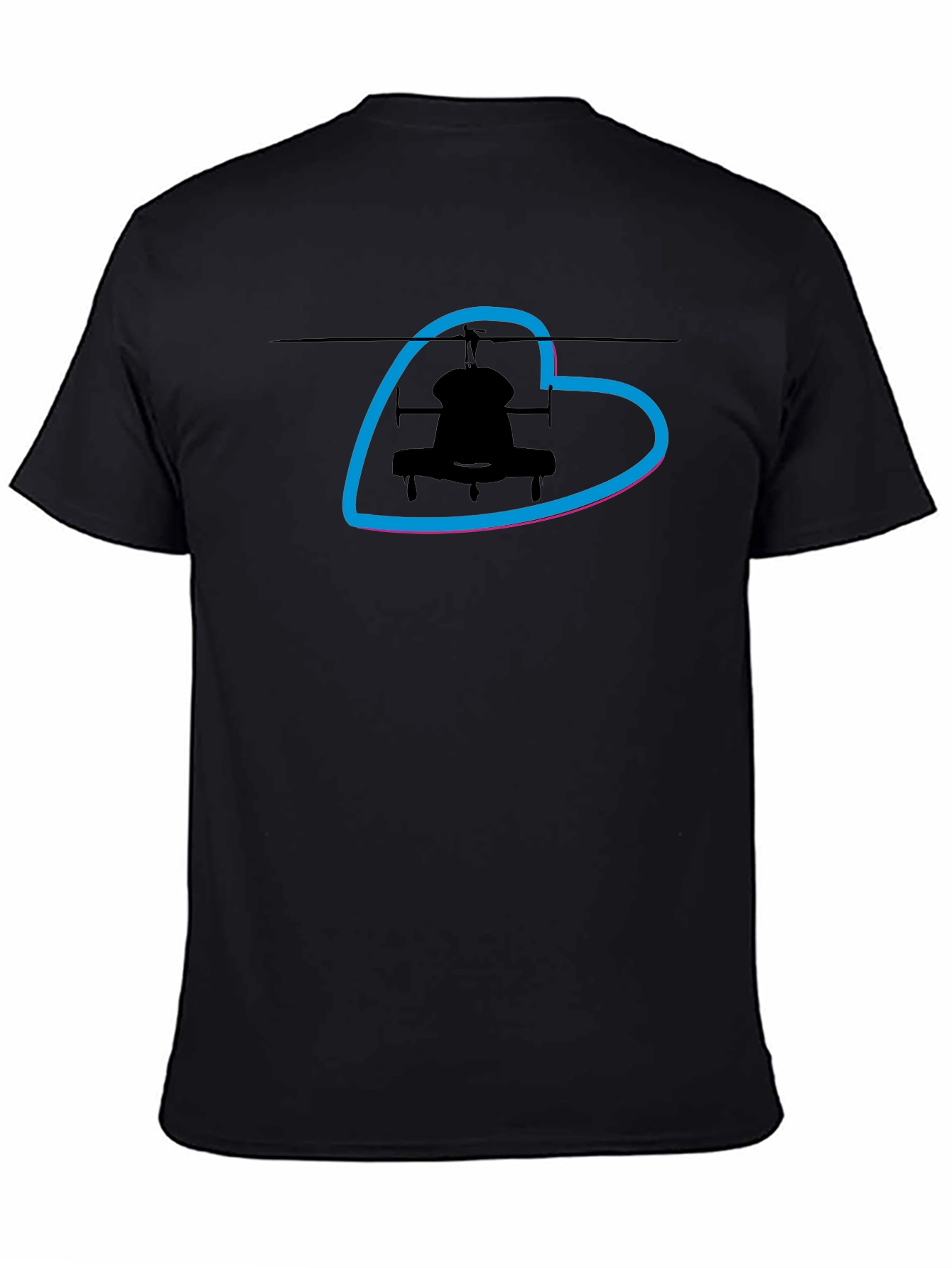 Helicopter Heart T-Shirt - Black