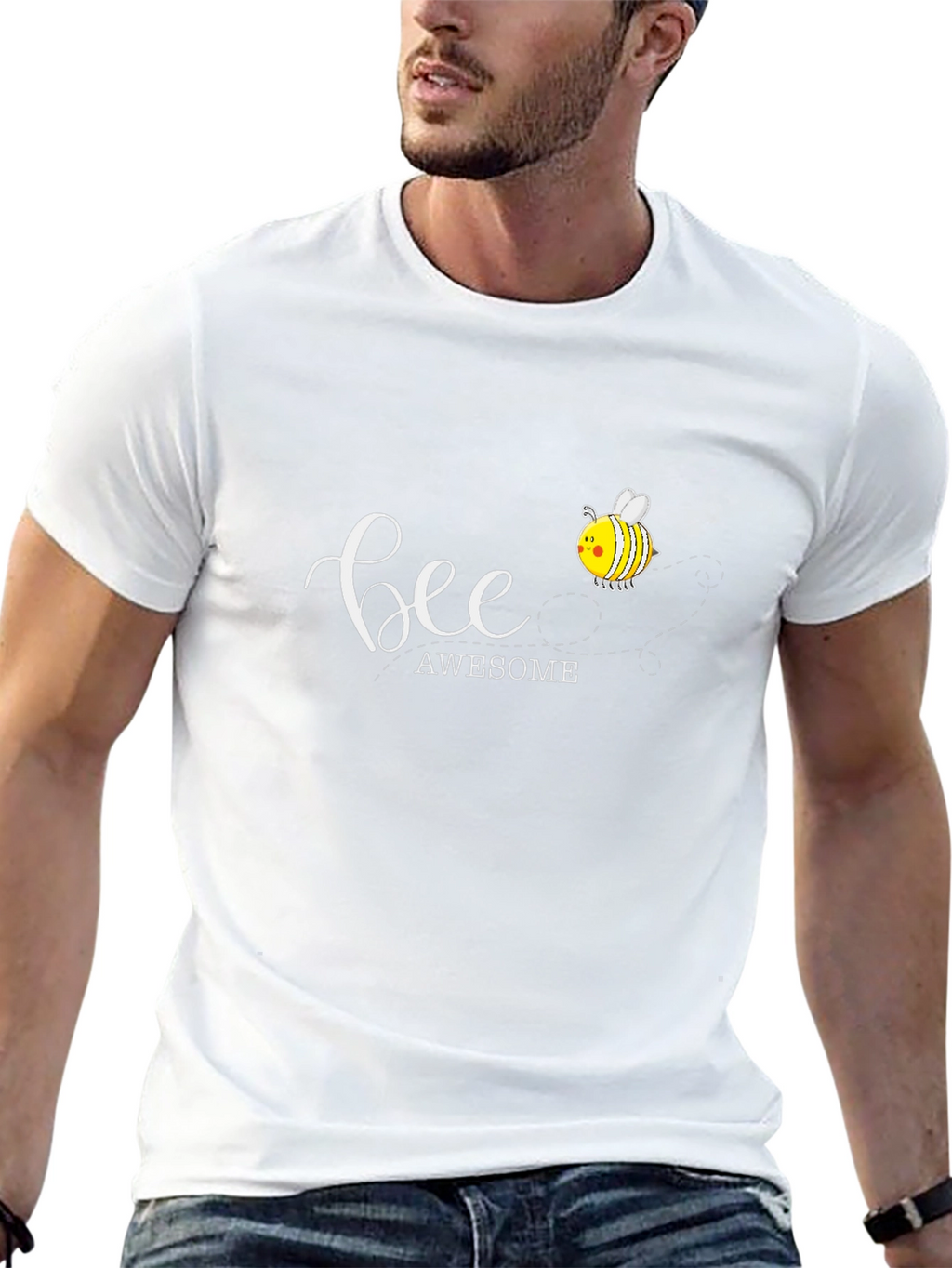 Bee Awesome Graphic T-Shirt - Black Cotton Tee