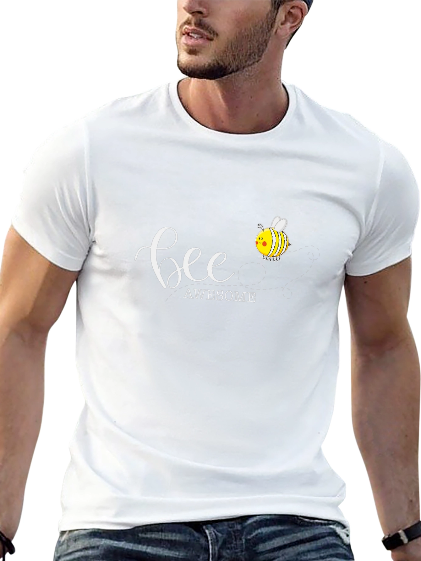 Bee Awesome Graphic T-Shirt - Black Cotton Tee